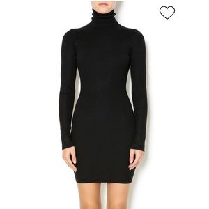 Dark Grey Turtleneck Bodycon Sweater Dress